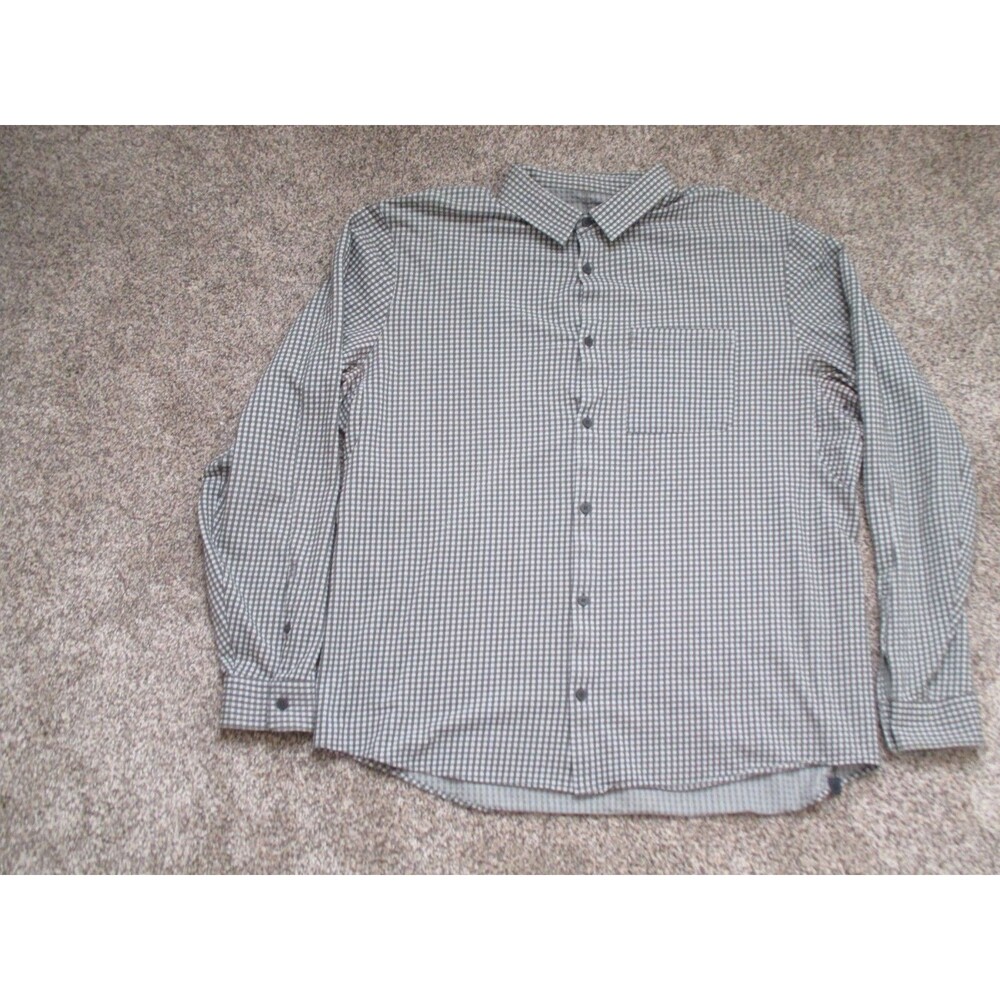 Lululemon Shirt Mens 2XL Blue Commission Button Up Long Sleeve plaid *READ*